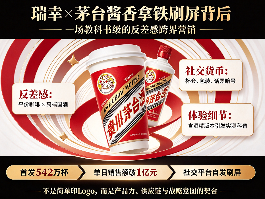 瑞幸×茅台“酱香拿铁”刷屏背后:一场教科书级的“反差感”跨界营销