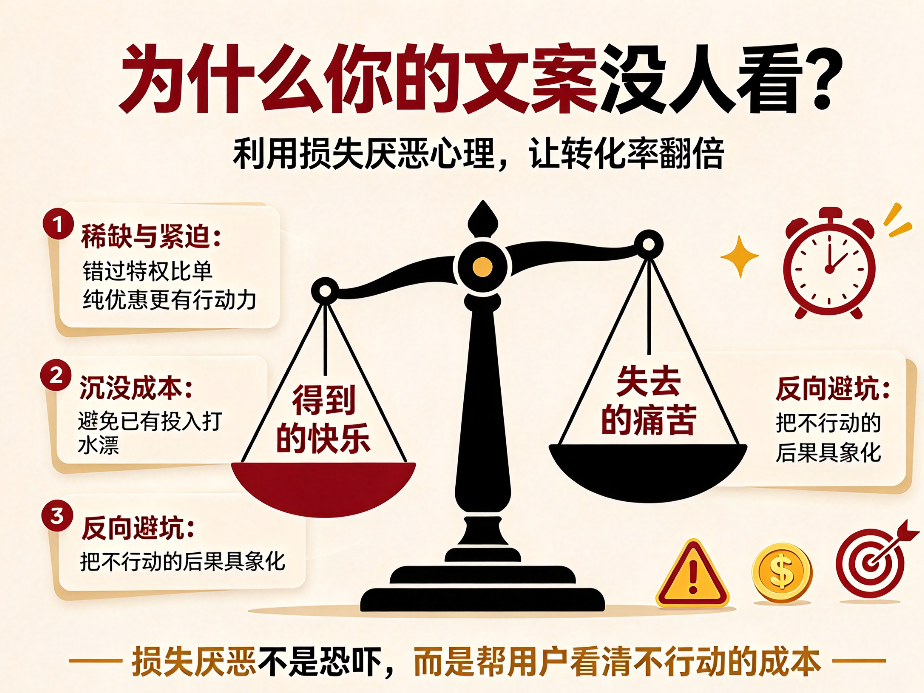 为什么你的文案没人看?利用“损失厌恶”心理,让转化率翻倍